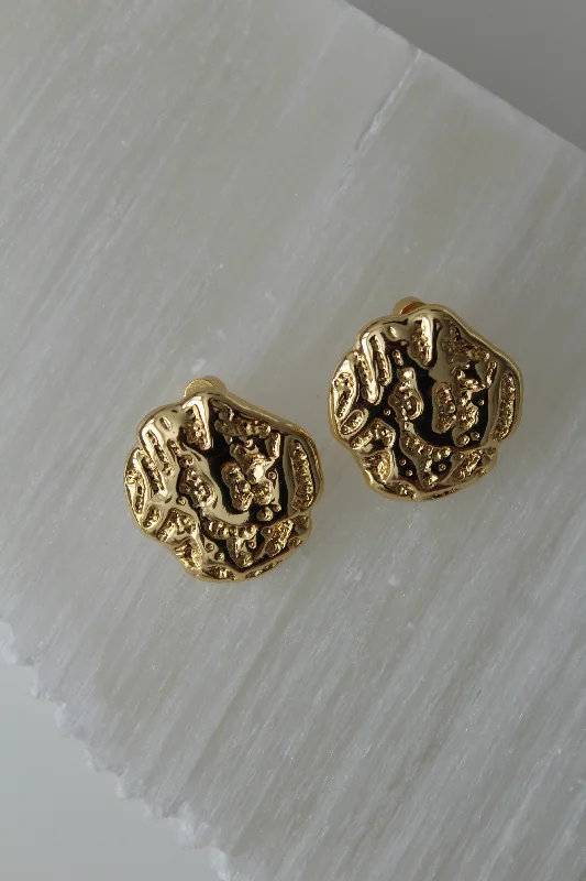 Petite Gold Earrings-Allure Button Earrings