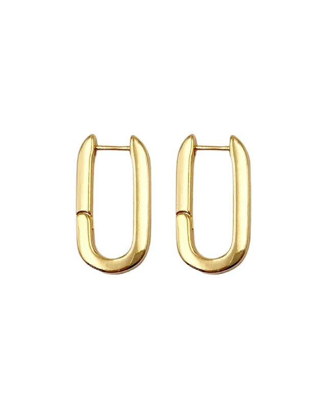 Luxury Gemstone Earrings-Aya Oval Hoops