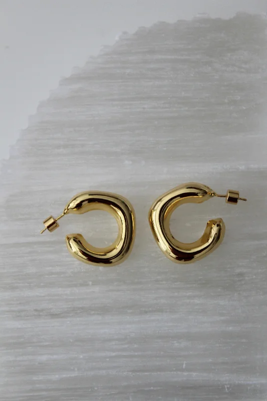 Silver Stud Earrings-Vienna Gold Hoops