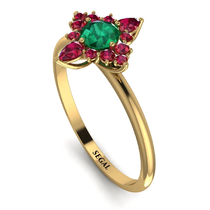 Fancy Engagement Ring-Compass Emerald Engagement Ring - Rose No. 49