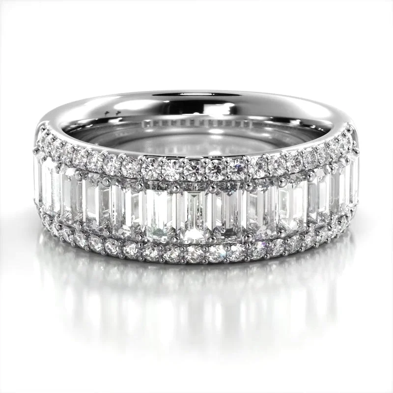 Infinity Love Ring-2.16 ct. Baguette And Round Diamond Wedding Band