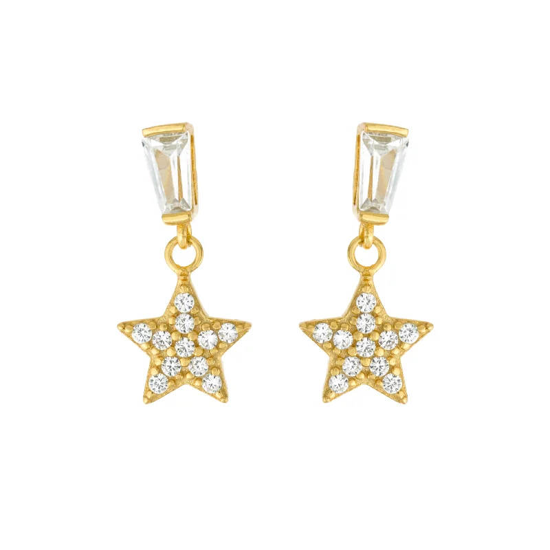 Elegant Statement Earrings-Star Drop Earrings