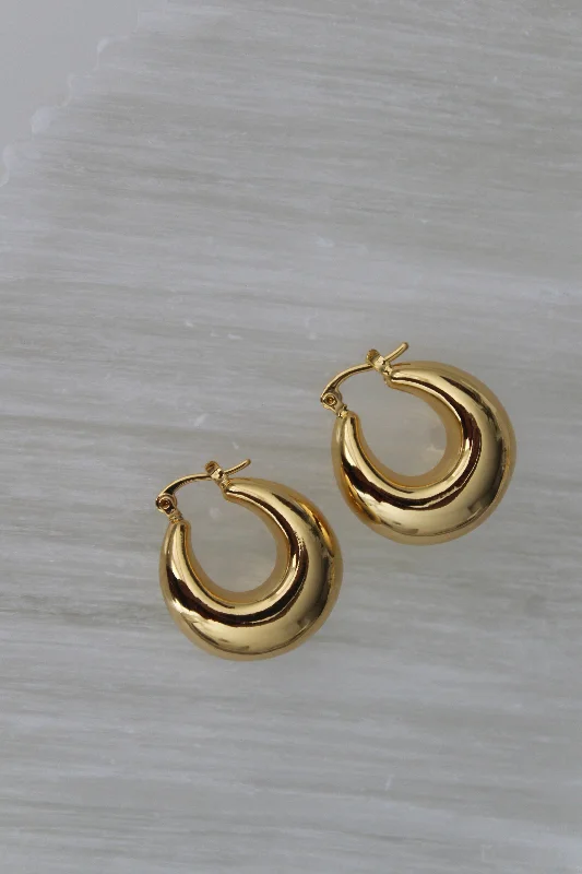 Long Statement Earrings-Chunky U Hoops