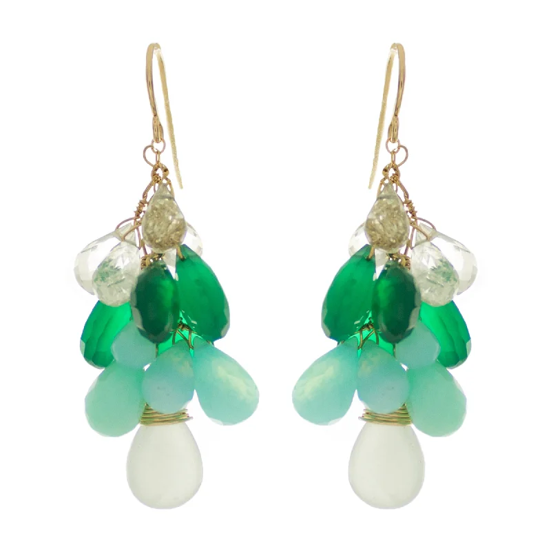 Geometric Hoop Earrings-Seafoam Green Drop Earrings