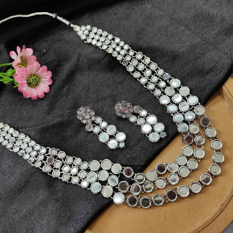 Custom Couples Necklace-Darshana Jewels Oxidised  Plated Necklace Set