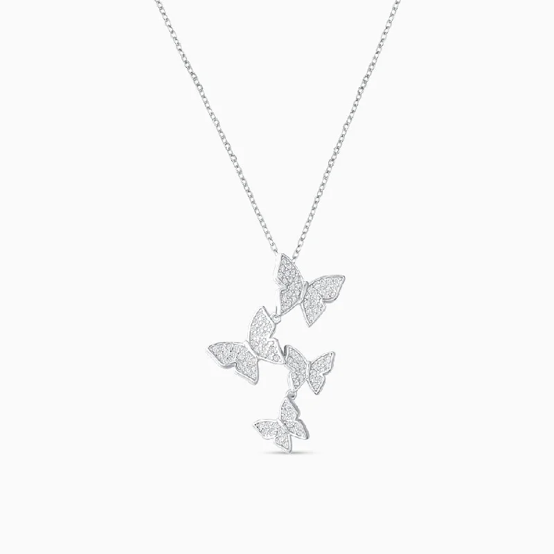 Celebrity Style Necklace-Soaring Butterflies Necklace